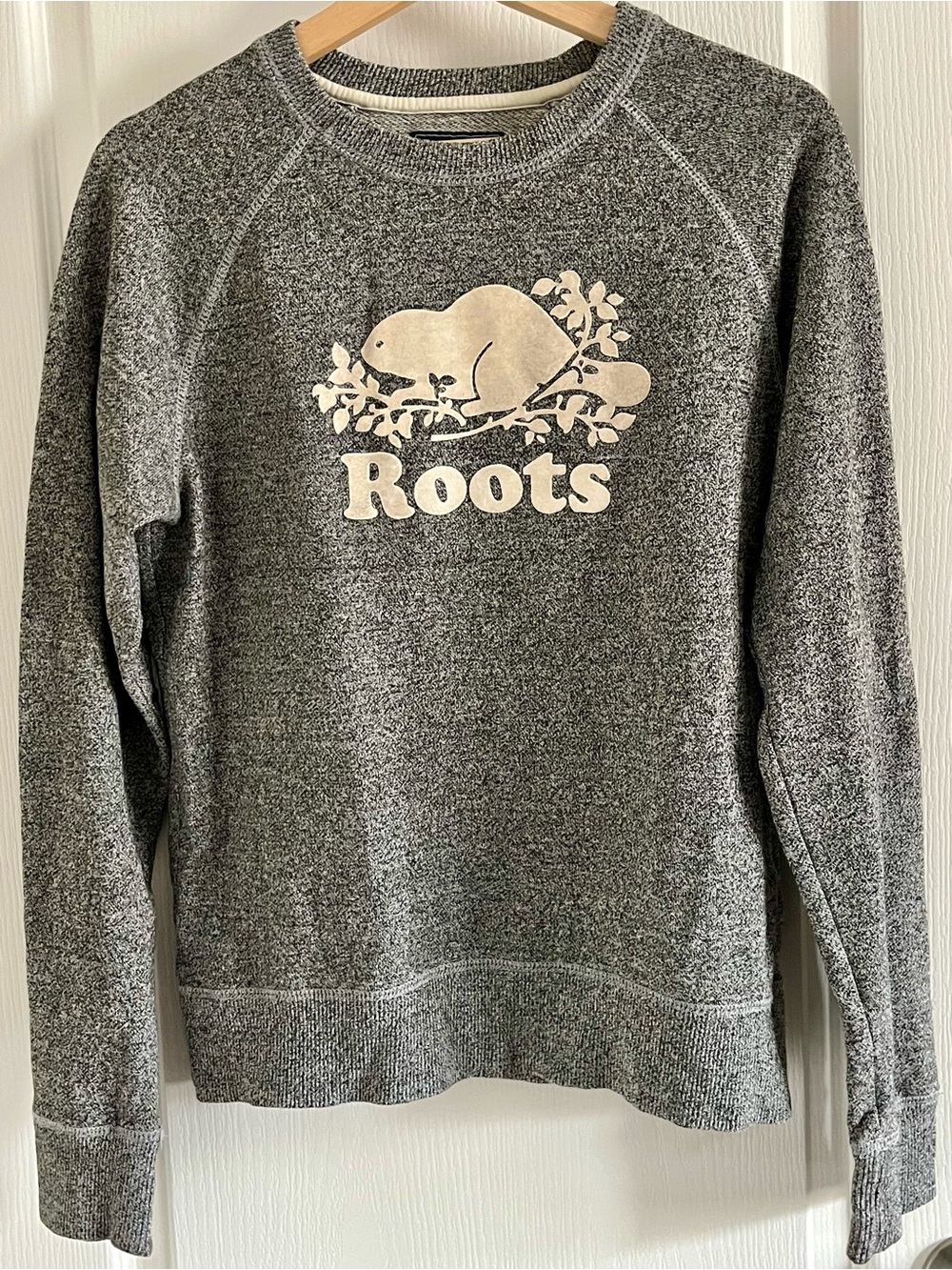 ROOTS Canada Grey Crewneck Sweatshirt Logo Pullover Women’s Small